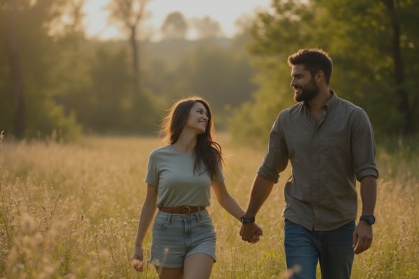 pareja dando un paseo